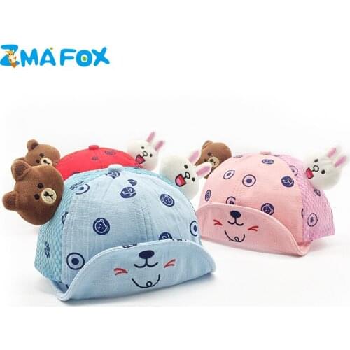 Toddler Infant Cartoon Cotton Baseball Cap Children Outdoor Mesh Sunhats Cute Newborn Baby Hip Hop Hat Snapback Casual Hats Caps