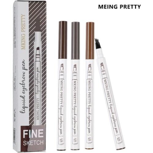 Eyebrow Tattoo Pen Fine Sketch 4 Fork Liquid Eyebrow Pen Waterproof Smudge-proof Eye Brow Pencil Dropshipping Cosmetic