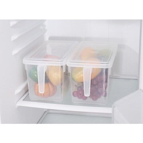 1PC Refrigerator Food Storage Cassette with Handle Clear Plastic Grain Storage Box Storage for Fruits and Vegetables LF 139