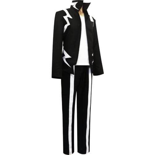 Cosplay Anime My Hero Academy Denki Kaminari Costume Black Lightning Unisex Uniform Suit Top + T-shirt + Pants Halloween party