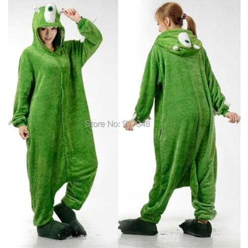 Monster University Single Eye Mike Wazowski Adult Onesie Cartoon Anime Cosplay Costume For Halloween Party (Sliper Not Included)