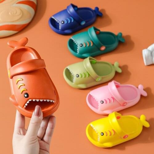 Summer Fashion Fun Shark Slippers Baby Boy Beach Shoes Soft Bottom Non-slip Hole Shoes Baby Girls Toddler Shoes Kids Sandals