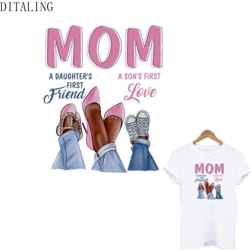 Patch For Clothing Mom Daughter Son DIY T-Shirt Thermal Sticker Iron On Transfer On Clothes Fashion Women Hoodies Patch Applique