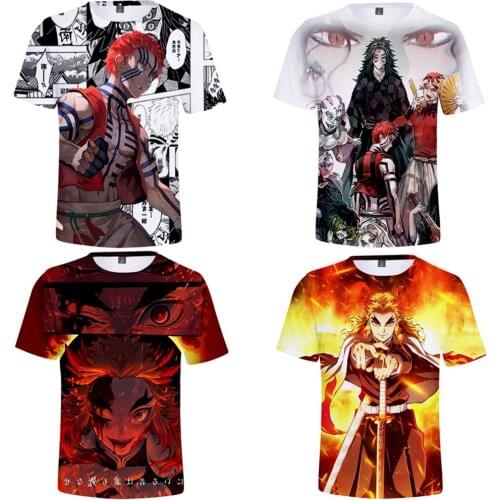 New Anime Demon Slayer Kimetsu No Yaiba Tee Tshirt Cosplay Short Sleeve T Shirt Adults Kids Summer Tee Shirts 3D Print T-shirt