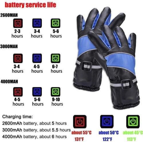 1Pair Electric Heated Gloves 7.4V 4000MAH Electric Rechargeable Battery Gloves Waterproof Winter Keep Warm Smart Heating Gloves
