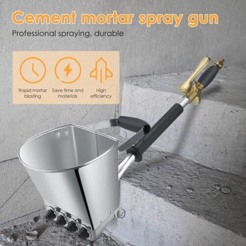 Cement Mortar Spray Gun Hopper With 8 Metal Nozzles Gun 4 Jet Plaster Concrete Cement Sprayer For Walls And Ceilings