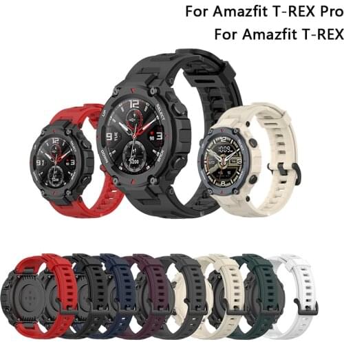 Soft Silicone Replacement Bracelet Strap for Amazfit T-Rex Pro Sport Strap Watchband for Xiaomi Huami Amazfit T-rex Pro Correa