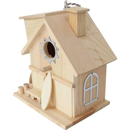 Pinewood Garden ing Wild Bird Nest Feeder Finch Canary Chickadee Bluebird Bird House Cage Nesting Box House Outdoor Decor