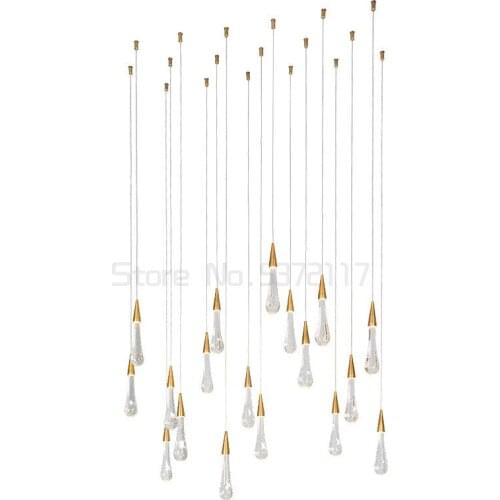 Modern luxury crystal pendant lights fashion creative dining room furniture personality water droplets bedroom hanging lamp