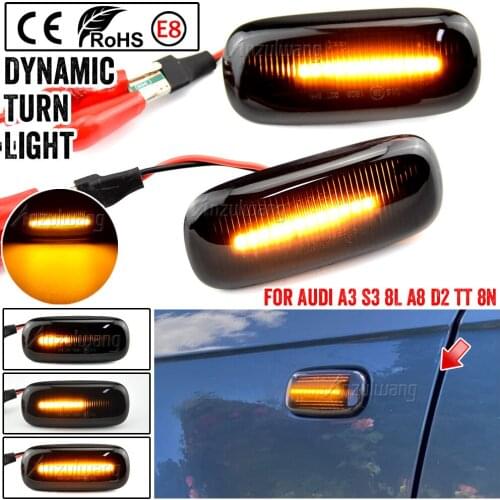 For Audi A8 D2 4D A2 8Z A3 S3 8L A4 B5 A6 C5 4B TT 8N Dynamic Turn Signal Light LED Side Marker Fender Sequential Indicator Lamp