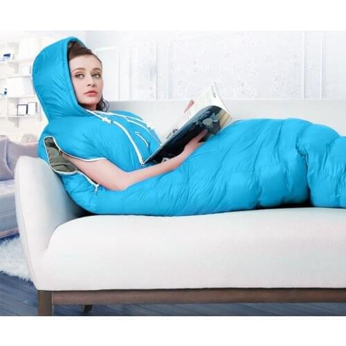 Large Size 200cm*70cm Keep Warm Adult Sleeping Bag Thick Camping Hiking Ultralight Lazy Bag Out Hand Compression Winter SleepBag