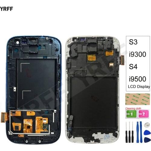 For Samsung Galaxy S4 i9500 LCD Display With Frame Touch Screen Digitizer Assembly For SAMSUNG galaxy S3 i9300 lcd Repair Parts