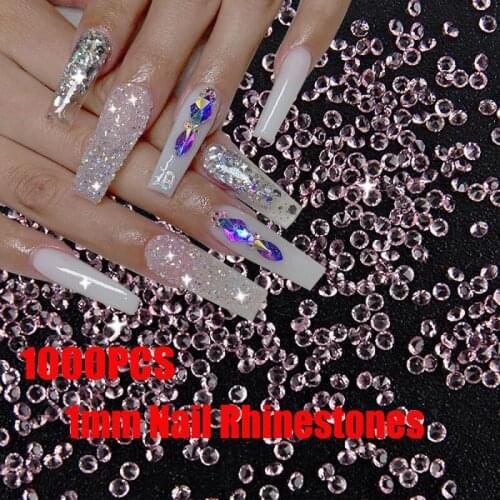 1mm Rhinestones Nail Decoration Mini Glitter Gem DIY Shinning Diamond Manicure Tool New Fashion Nails Art Accessory 1000pcs