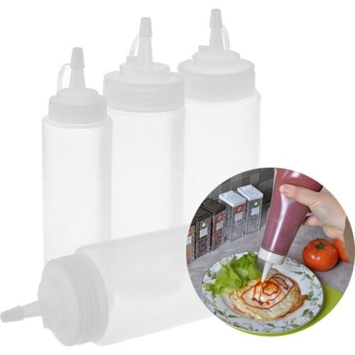1PC Chocolate Squeeze Bottle With Cap Plastic Kitchen Cake Decorating Tool Bread Baking Dessert Condiment Dispenser Bottle