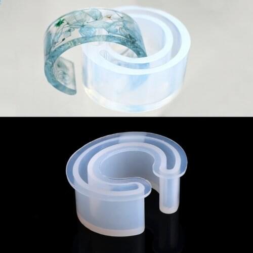 1 Pc Open Cuff Silicone Mold Jewelry Making Bracelet Bangle Mould For Resin Flower DIY
