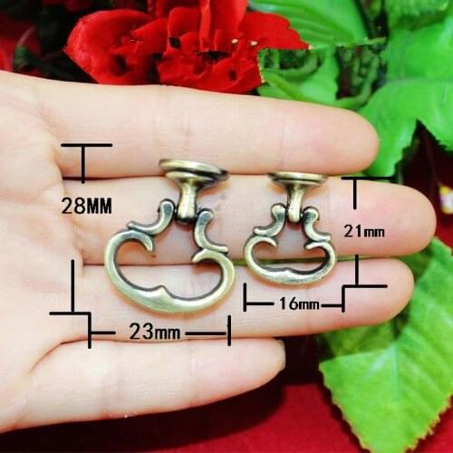 1PC Vintage Alloy Cabinet Mini Handles Furniture Knobs Kitchen Drawer Cupboard Ring Pull Handles Furniture Fittings,Bronze Tone