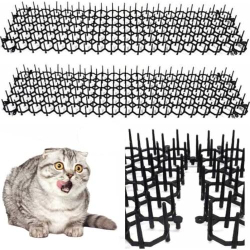 10PCS Garden Cat Scat Mats Prickle Strip Dig Stop Cat Repellent Deterrent Mat Spike Portable Safe Anti-Cat Dog Garden Supplies