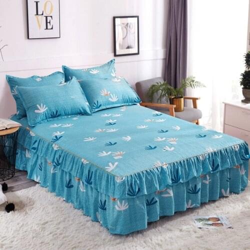 2019 NEW Folded double lace Bedspread Fitted Sheet Pillowcases 2/3pcs Princess Lace Bedding Bed