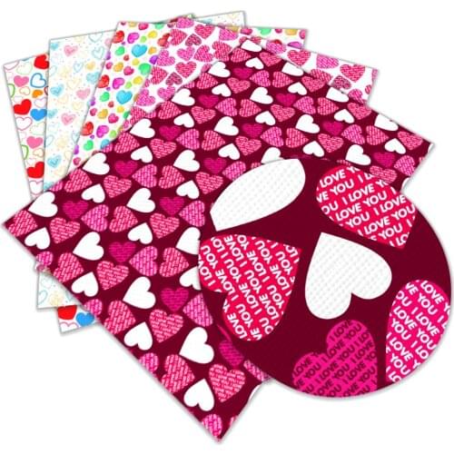30 cm x 136 cm Valentines Day Printed PU Leather Fabric DIY Sewing Material For Garments L071 L072