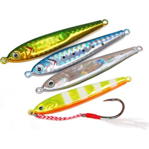 5PCS Slow Jig Deep sea Fishing Jigging Glow Zebra Jigbait Spoon Lure Hook baits 20g 30g