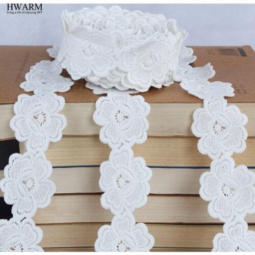 African white lace fabric 2019 high quality lace wedding decoration trim DIY 4yard New milk silk bar code lace spot lace fabric