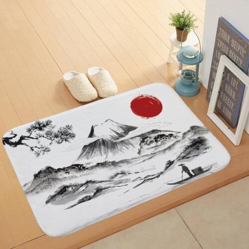 Japanese-style velvet floor mats Japanese door household carpet absorbent bathroom mats