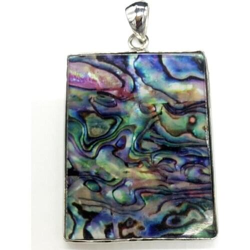 Free Shipping Women Fashion Jewelry 32x42mm Beautiful New Zealand Abalone Shell Oblong Pendant Bead 1pcs C8542