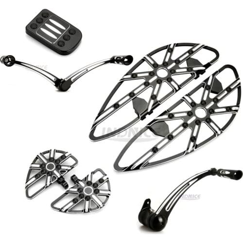 For harley Floorboards street glide + brake arm Heel Toe Shift Lever + passenger pegs + Pedal For Harley Touring 97-07