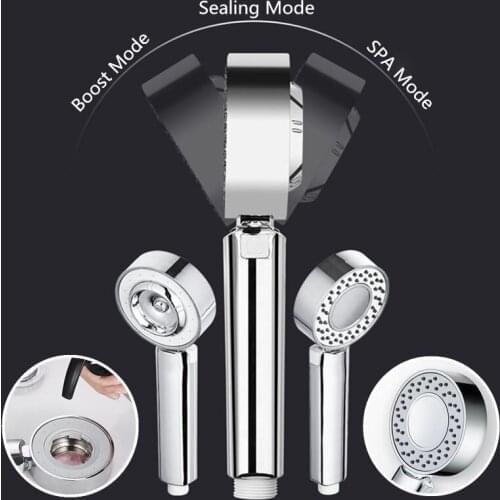 Double-sided Dual Function High Pressure Handheld Shower Head ABS Chrome Booster Bath Shower Handheld Hand Shower Free shipping