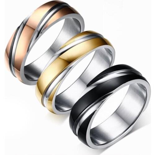 European and American Fashion Simple Trend Accessories Twill Mens Ring Titanium Steel Jewelry