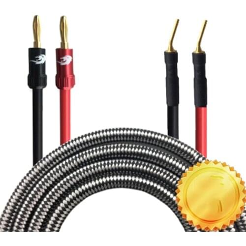 Hifi Speaker Cable with 2 Banana Plug 2.0 Pin for Home Theater Amplifier Sound System Audio Cable Gold Plated OFC 1m 2m 3m 5m 8m