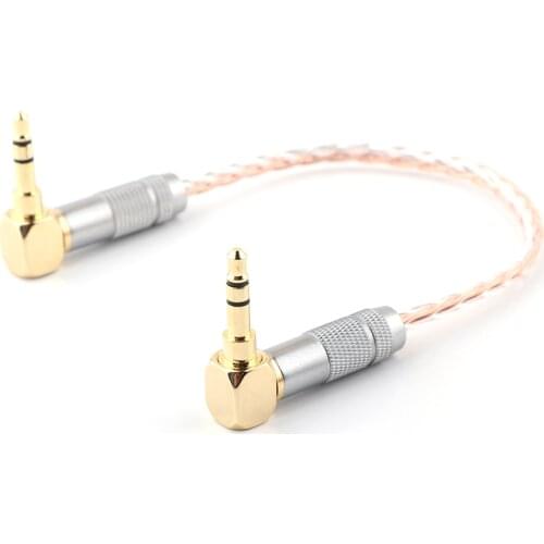 YTER HIFI AUX Cable 8Cores OCC 3.5mm Male to Male Stereo AUX Cable 3.5 Right Angled for Headphone amplifier audio cable