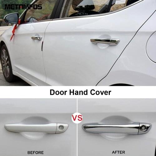For Hyundai Verna Solaris Accent 2018-2020 Chrome Door Handle Catch Cover Molding Trim Sticker Exterior Accessories Car Styling