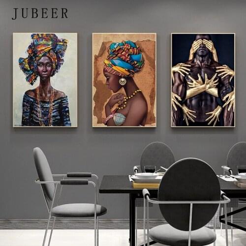 Africa canvas painting Wall Art Painting Pictures Posters and Prints Black Woman On canvas home decor Wall Pictures Living Room