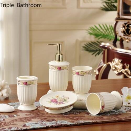 WSHYUFEI Ceramic wash set bathroom accessories furniture decoration Couple Tooth Mug Lotion bottle soap dish Toothbrush holder