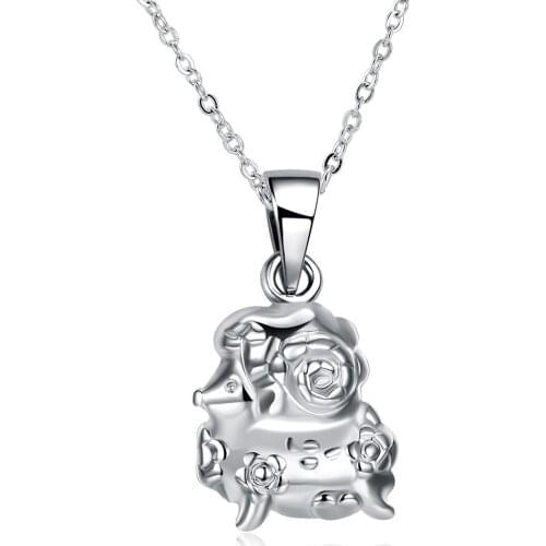 Classic jewelry Fashion Jewelry Silver Plated Pendant Necklace For Women Silver Jewellry Wholesale Bride Necklace