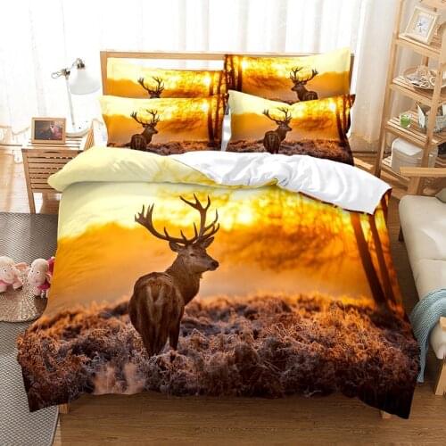 Elk Bedding Set Duvet Cover Set 3d Bedding Digital Printing Bed Linen Queen Size Bedding Set Fashion Design