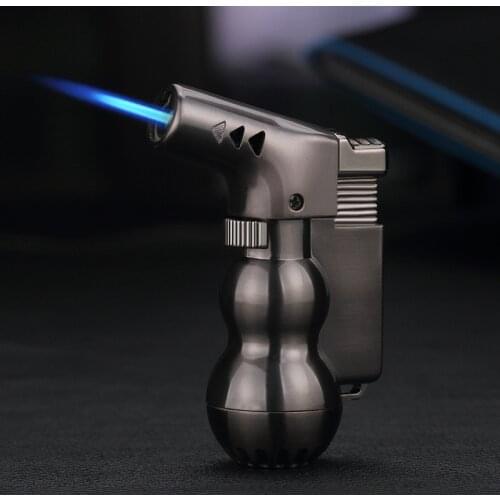 Creative Cigar lighter Firepower fierce Windproof Metal Gas lighter Portable kitchen Outdoor Spray gun High temperature
