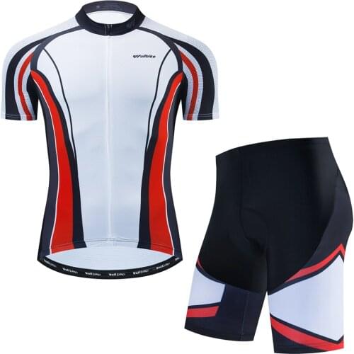 Wulibike summer mens cycling shorts suit breathable quick-dry man sponge Pad short sleeve set free spain cycling jersey