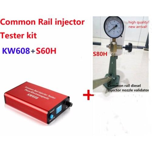 Common rail injector tester Kit KW608 multifunction diesel USB Injector tester + S80H Common Rail Injector Nozzle tester
