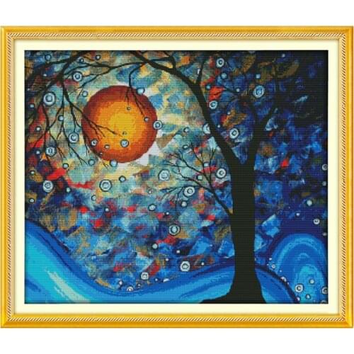 The tree of dreams scenery counted 11CT 14CT DIY kits Chinese wholesale Cross Stitch embroidery needlework Sets home decor