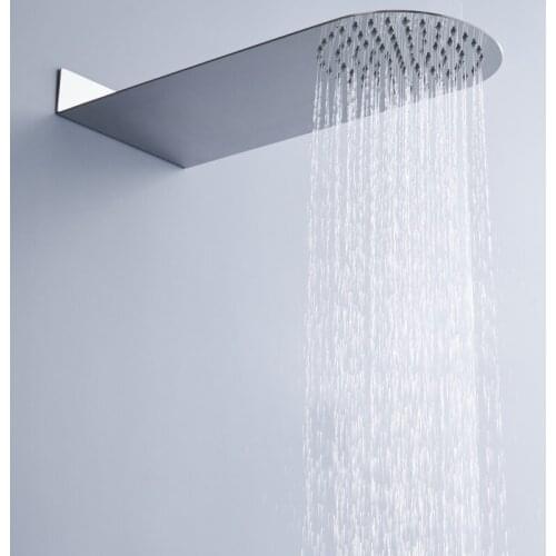Wall mounted round rainfall shower head concealed Ultra thin stainless steel bathroom shower faucet