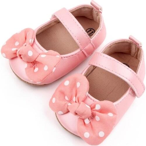 Baby First Walkers Toddler Kids Baby Girls PU Princess Bow Loving Heart Shoes Bowknot Lace Up Glitter Crib Sole Sneaker