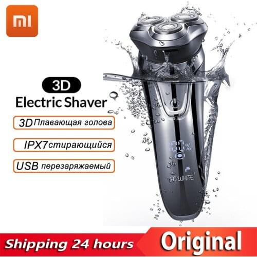 Original Xiaomi Electric Razor Shaver Wireless 3D Smart Razor Shaver USB Charging IPX7 Waterproof 3 Head LED Display for Men ES3