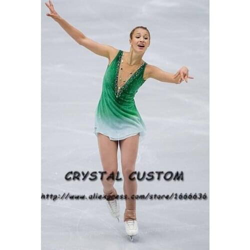 Crystal Custom Figure Skating Dress Girls New Brand Ice Skating Clothes For Competition DR4708