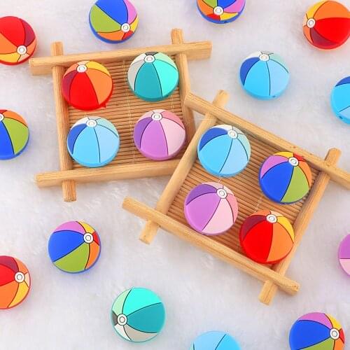 Kovict 50/100pcs Colored Ball Silicone Beads Baby Molar Teether DIY For Pacifier Necklace Accessories Chewable Nursing Toys