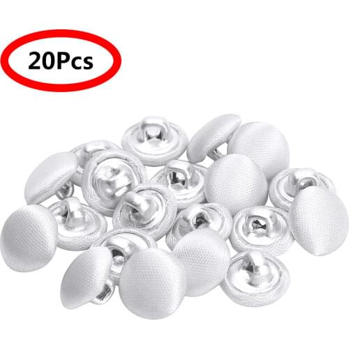 20pc 10mm Smooth Satin Covered Buttons Metal Shank Buttons for Tuxedo Suits Gowns Blouses Coats Cheongsam Buttons Upholstery