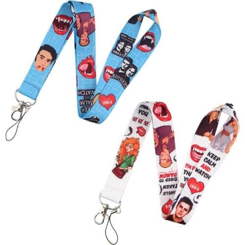 The Vampire Diaries Keychain Lanyard Neck Strap for Key ID Card Straps Badge Holder DIY Hanging Rope Neckband