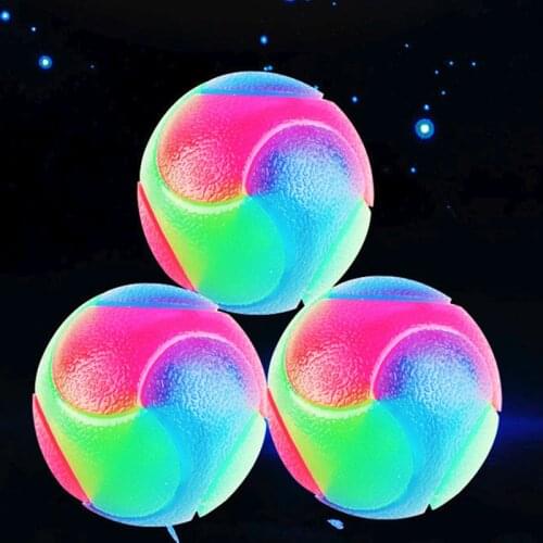 Bite Resistant Glowing Elastic Ball Durable Flashing Molar Interactive Ball Pet Rubber Chew Toy For Cats Dogs To Away From Bored