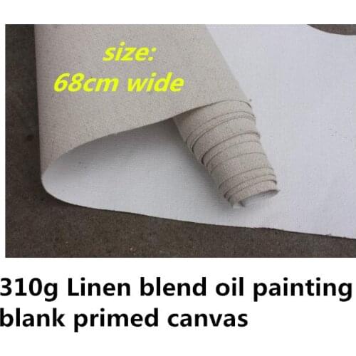 68cm wide acid-free primed medium texture 310gsm linen blend canvas roll
